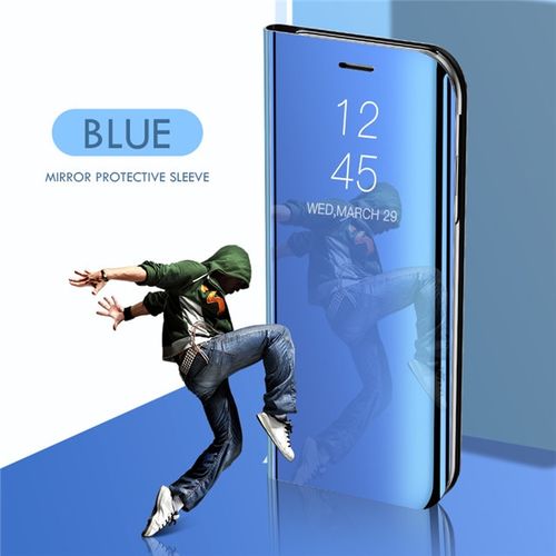 Smart Mirror Flip Case For Samsung Galaxy S10 S9 S8 S10E S7 S6 Edge Plus A6 A8 J4 J6 Plus J8 A7 2018 Note 8 9 10 Pro Phone Cover-Blue