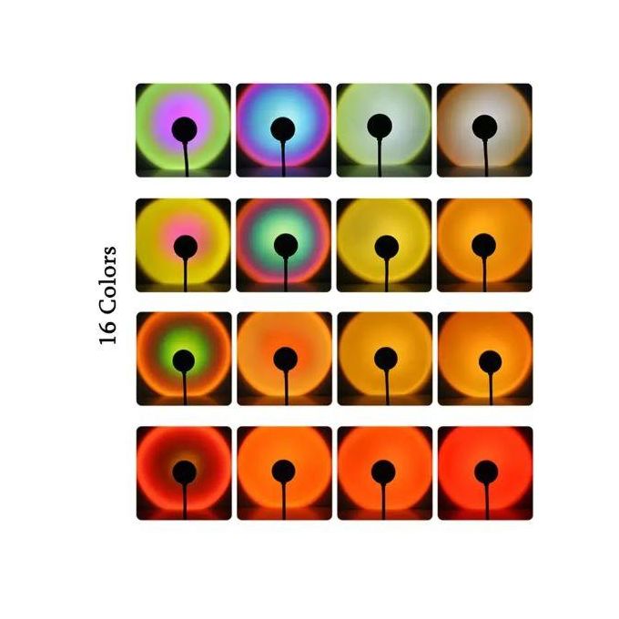 Remote Control Sunset Lamp Projector RGB Sunset Lamp 16 Colors USB LED Sunset Light For Live-Stream/Photography