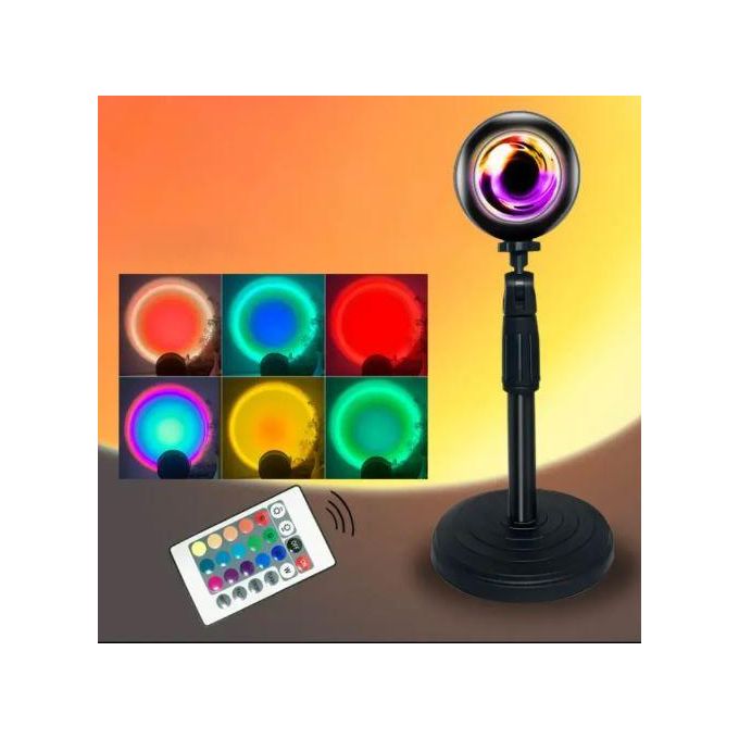 Remote Control Sunset Lamp Projector RGB Sunset Lamp 16 Colors USB LED Sunset Light For Live-Stream/Photography