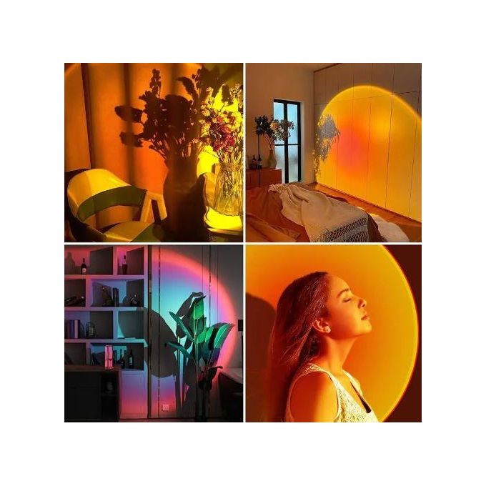Remote Control Sunset Lamp Projector RGB Sunset Lamp 16 Colors USB LED Sunset Light For Live-Stream/Photography