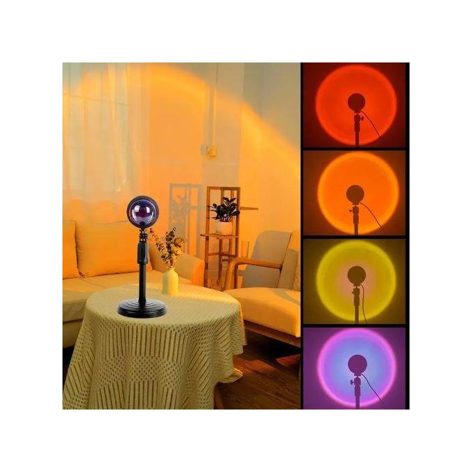 Remote Control Sunset Lamp Projector RGB Sunset Lamp 16 Colors USB LED Sunset Light For Live-Stream/Photography
