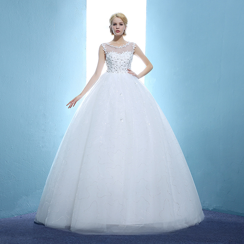 Wedding dress bride maternity wedding dress new floor high waist wedding dress one shoulder