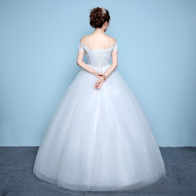 One shoulder wedding dress bride floor length wedding dress plus size maternity wedding dress