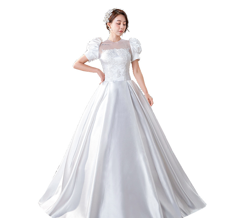 Main wedding dress, new style, starry sky, one shoulder, French light forest style, small palace style for bride