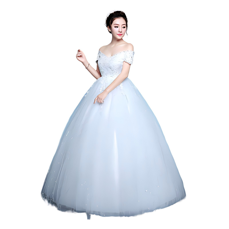 One shoulder wedding dress bride floor length wedding dress plus size maternity wedding dress