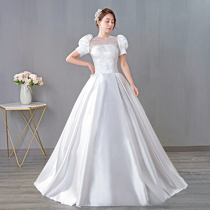 Main wedding dress, new style, starry sky, one shoulder, French light forest style, small palace style for bride
