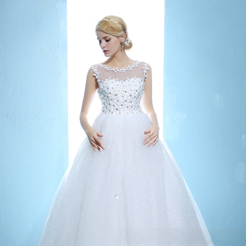 Wedding dress bride maternity wedding dress new floor high waist wedding dress one shoulder