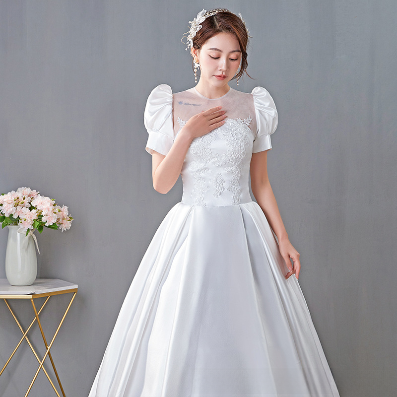 Main wedding dress, new style, starry sky, one shoulder, French light forest style, small palace style for bride