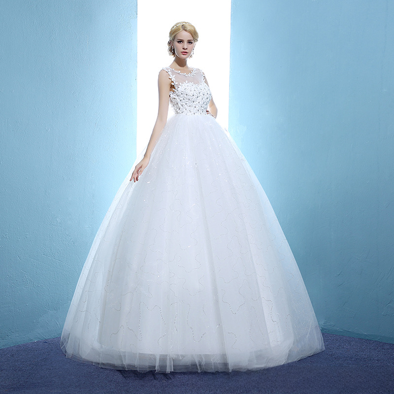 Wedding dress bride maternity wedding dress new floor high waist wedding dress one shoulder