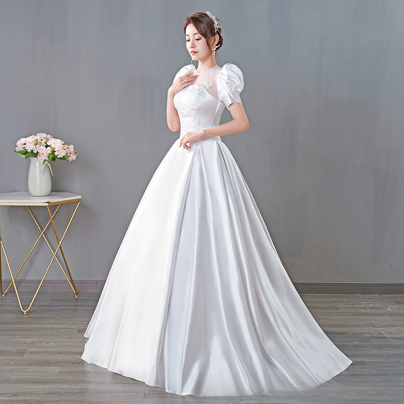 Main wedding dress, new style, starry sky, one shoulder, French light forest style, small palace style for bride