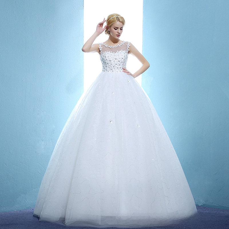 Wedding dress bride maternity wedding dress new floor high waist wedding dress one shoulder