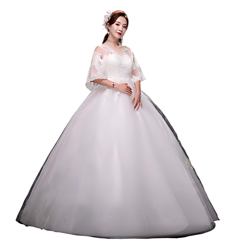 New wedding dress, dreamy forest-style ethereal bridal gown, maternity wedding dress, off-shoulder high-waisted wedding dress for women