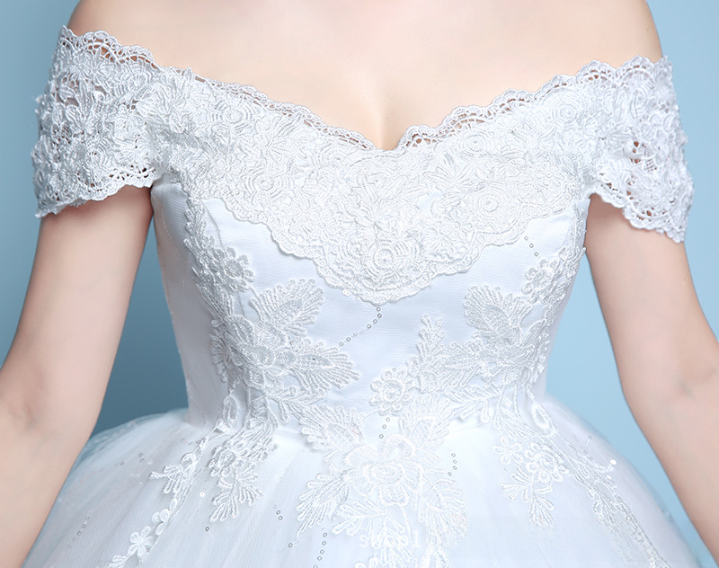 One shoulder wedding dress bride floor length wedding dress plus size maternity wedding dress