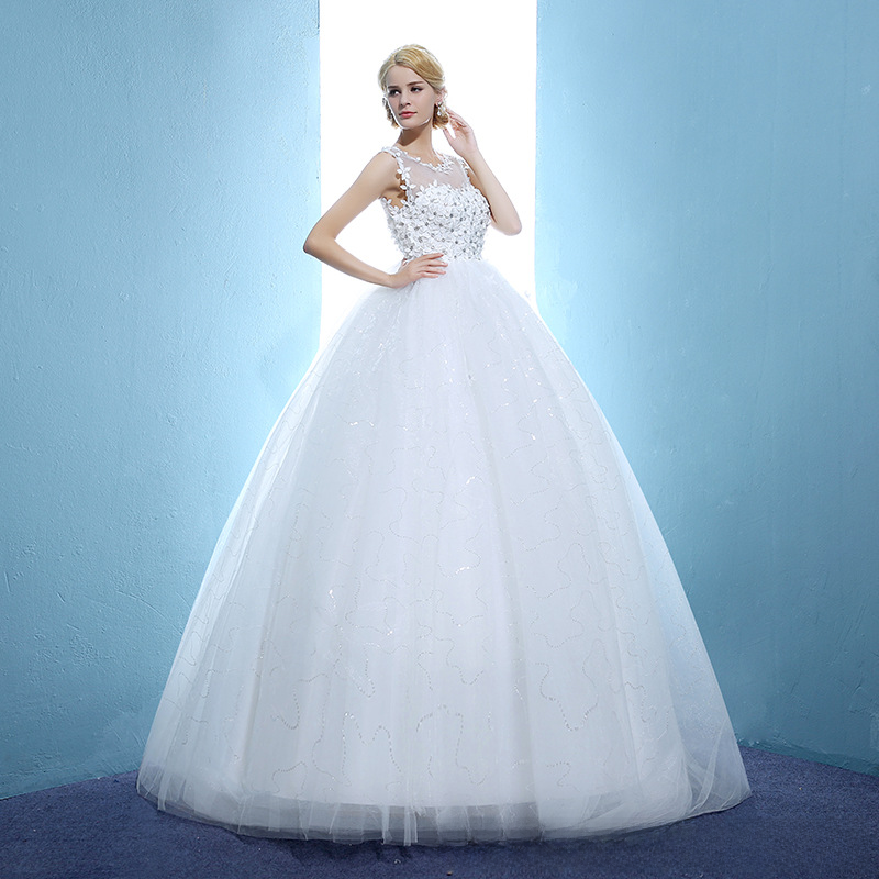 Wedding dress bride maternity wedding dress new floor high waist wedding dress one shoulder