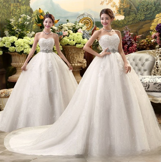 Maternity wedding dress bride new style strap Korean style high waist large size long tail wedding dress with slim tail
