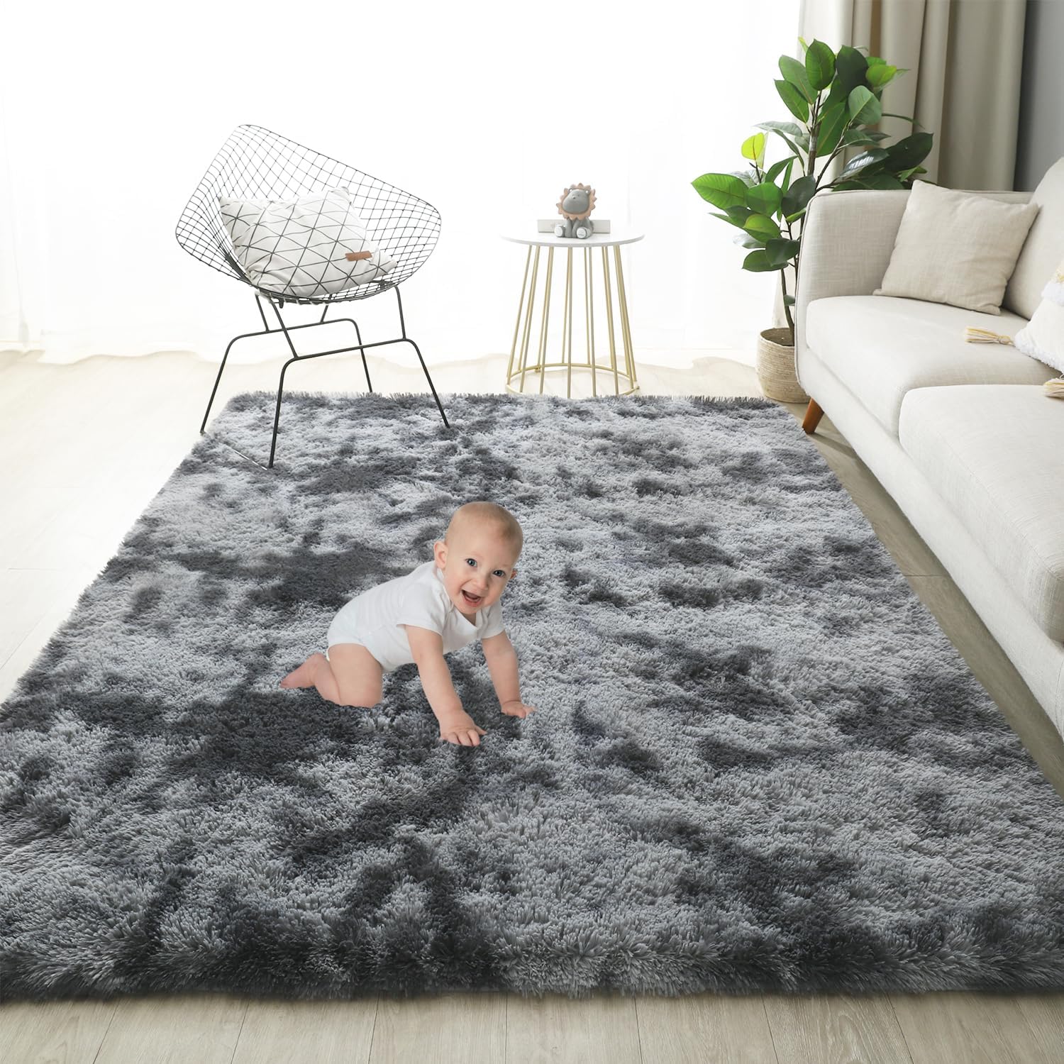 {Anniversary Deal} Soft 5 BY 8 Fluffy Carpets Indoor Plush Area Rugs for Living Room Bedroom Anti-Skid