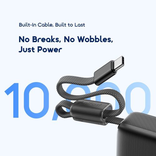 Oraimo PowerNova L21 20000mAh Power Bank 30W Fast Charging Built-in Type-C Cable USB-C LED Display Portable Charger for Android iPhone Travel Backup