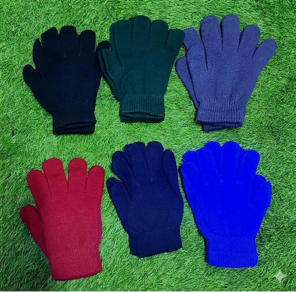 Kids' Soft Knitted Winter Gloves - Warm and Stretchy Assorted Colors