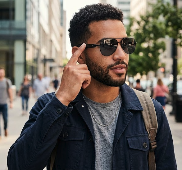 KTech SMART Audio Glasses/Calling Music Playback Voice Assistant Built-in Mic & Open Ear Speakers IPX4 Waterproof Sunglasses Comfortable and Secure Fit Sunglasses Glasses
