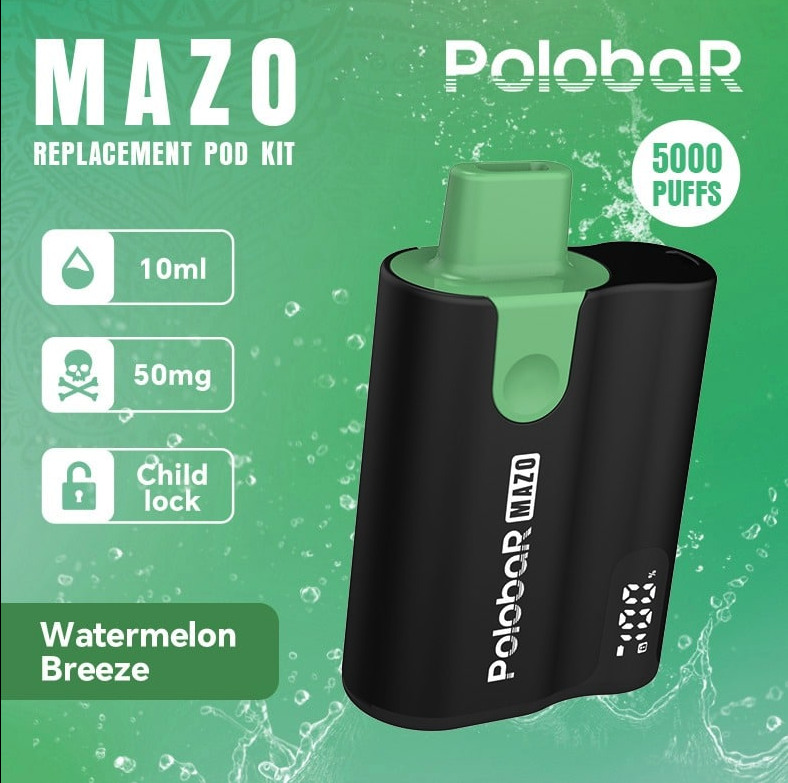 POLOBAR MAZO Starter Kit | 5000 Puffs Disposable Vape | Mesh Coil Tech & Type-C Rechargeable