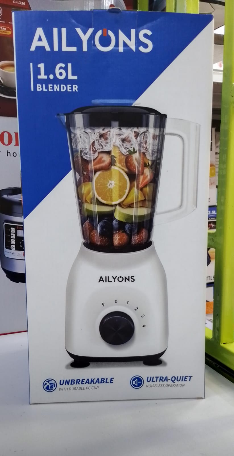 Ailyons 2-in-1 Blender & Grinder – High Power Electric Blender with Mill, Multi-Speed Control, Durable Stainless Steel Blades, Ideal for Juices, Smoothies & Spices