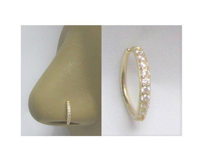 Crystal Nose Hoop Ring– Luxury Piercing Ring in Rose Gold Finish, Hypoallergenic