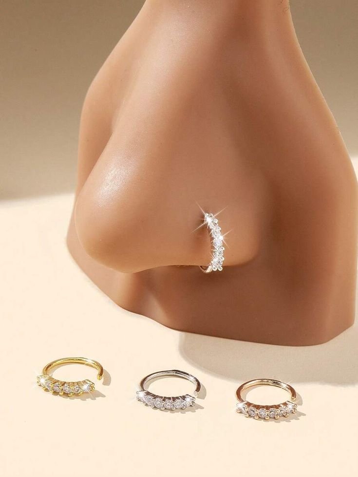 Crystal Nose Hoop Ring– Luxury Piercing Ring in Rose Gold Finish, Hypoallergenic