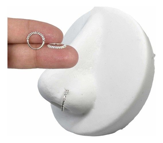 Crystal Nose Hoop Ring– Luxury Piercing Ring in Rose Gold Finish, Hypoallergenic