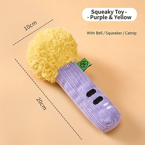 Kitten/puppy Teething Toy - Crinkle Sound Self Play Squeaky Matchstick Teaser Wand for Boredom Relief