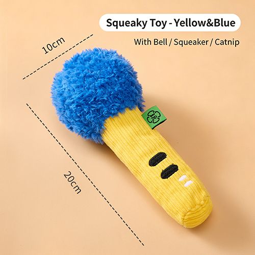 Kitten/puppy Teething Toy - Crinkle Sound Self Play Squeaky Matchstick Teaser Wand for Boredom Relief