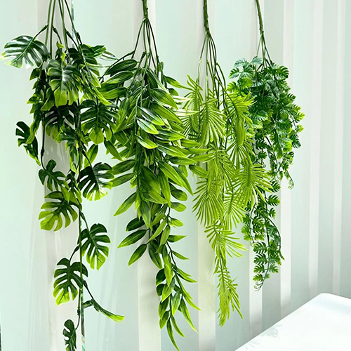 Faux Artificial Hanging Plants, Fake Potted Greenery with Eucalyptus   Vine,Mandala,Pea Pod Leaves &String of in Pots for Office,Living Room, Bathroom, Indoor & Outdoor Décor