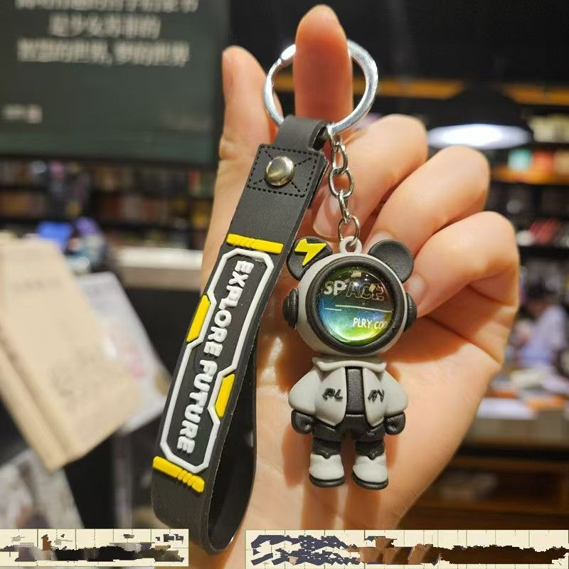Travelling To The Stars Astronaut Keychain Key Ring Creative Car Key Chain Pendant Hand Strap Cartoon Gift Doll Charm Bag Charms Creative Gifts