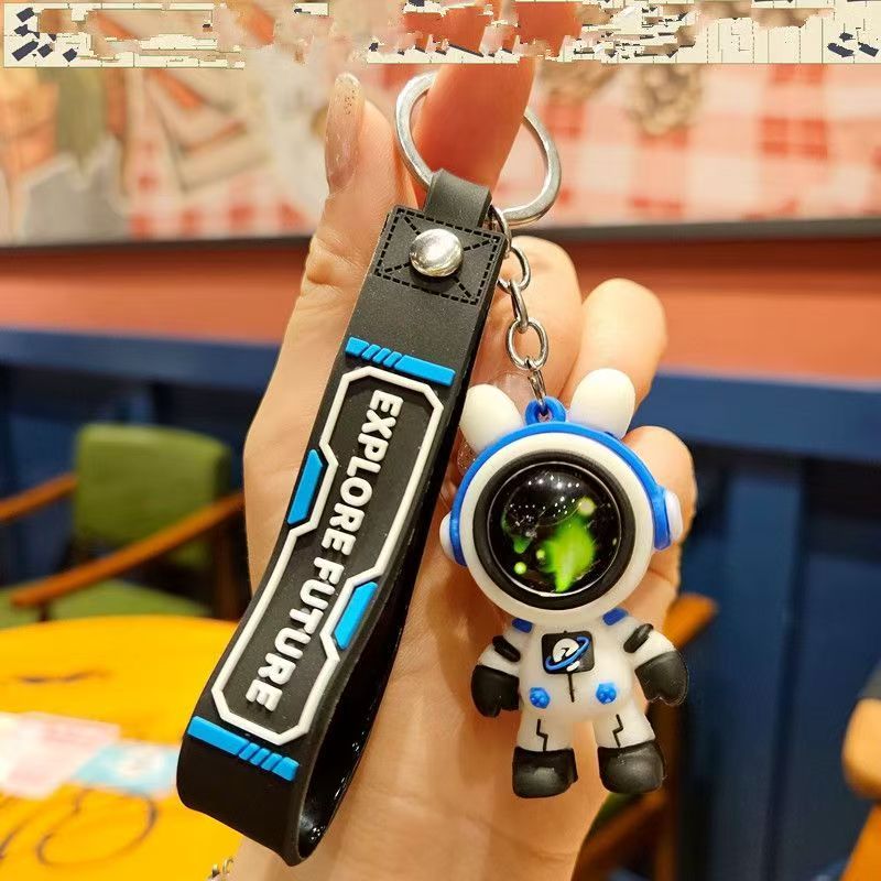 Travelling To The Stars Astronaut Keychain Key Ring Creative Car Key Chain Pendant Hand Strap Cartoon Gift Doll Charm Bag Charms Creative Gifts