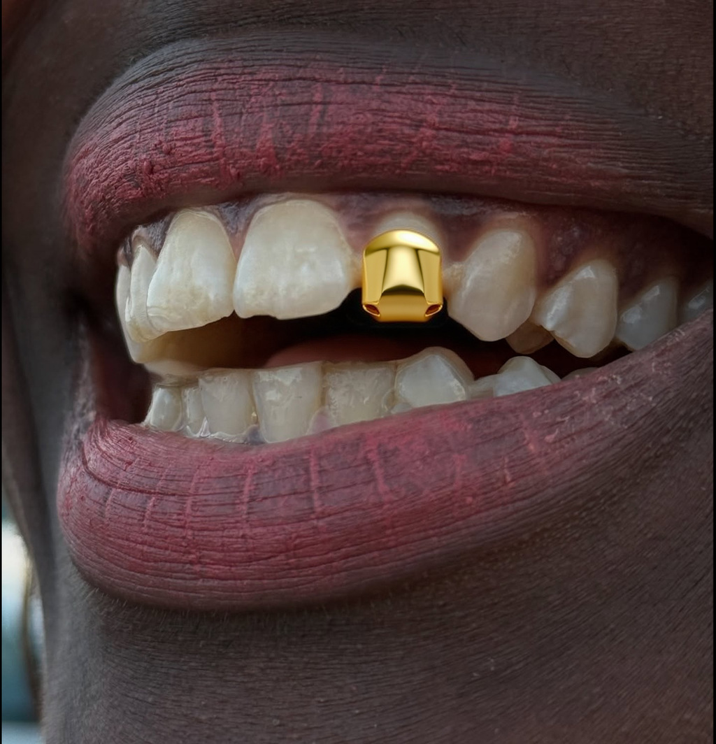 Hot-selling HIPHOP Gold Tooth Cap Single Tooth Real Gold Plated Hip-Hop Jewelry Tooth Cap