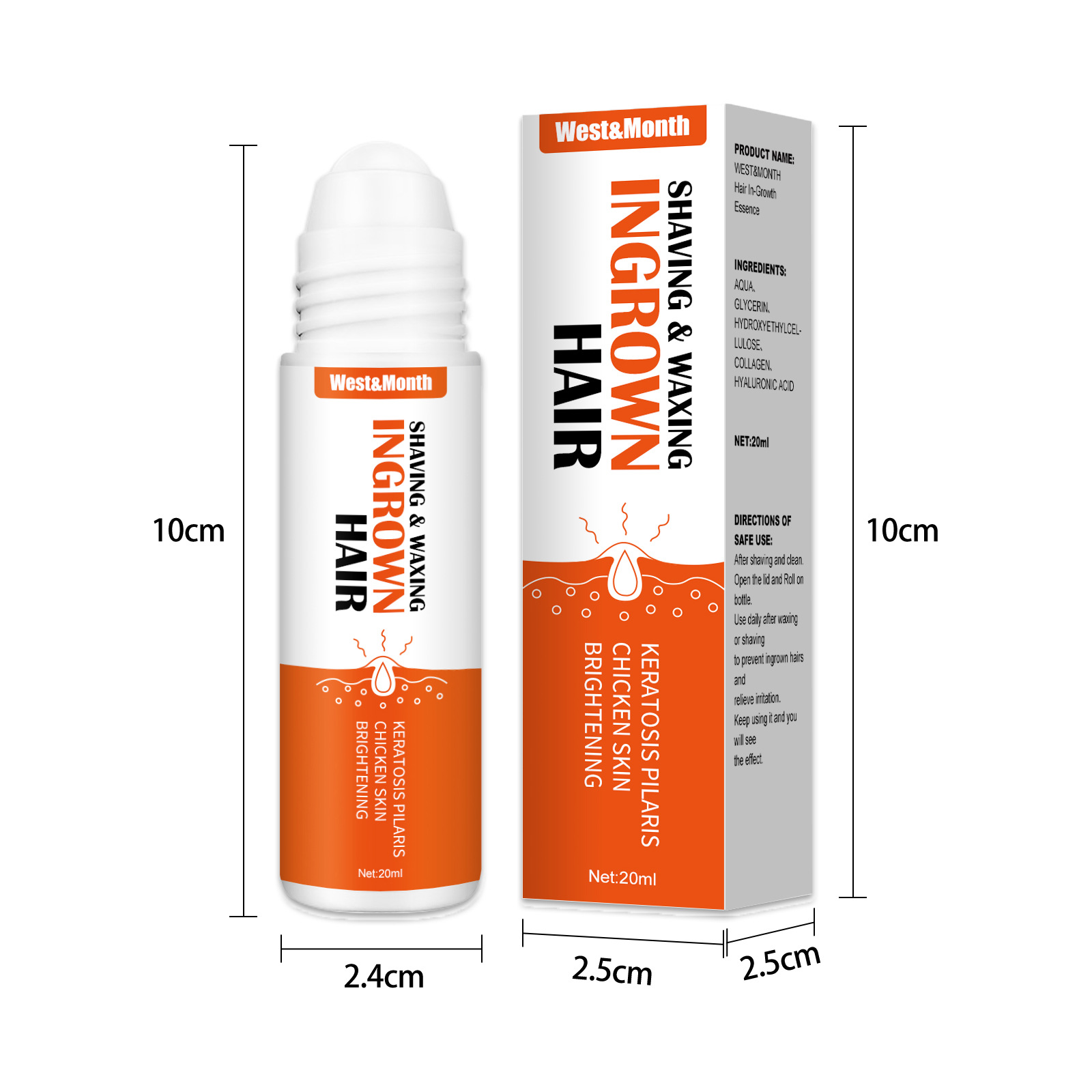 West&Month Hair Roll-On Serum Everyday Hydrating Hair and After-Shave Soothing Skincare Essence