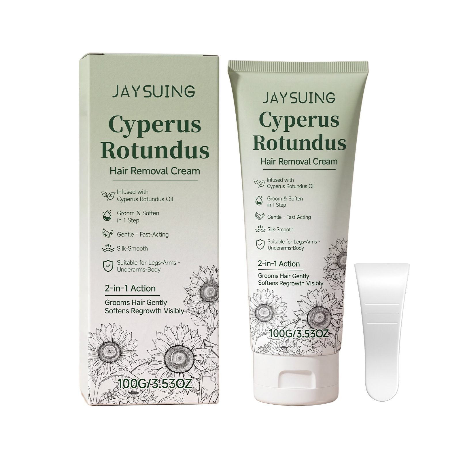 JAYSUING Xiangfu Gentle Hair Removal Cream, gently cleanses and smooths body skin, refreshing and moisturizing for daily care