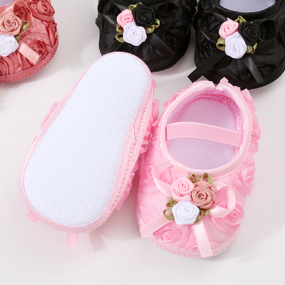 Spring, summer, autumn baby shoes 0-1 year old soft soled princess shoes 2-10 months newborn baby walking shoes