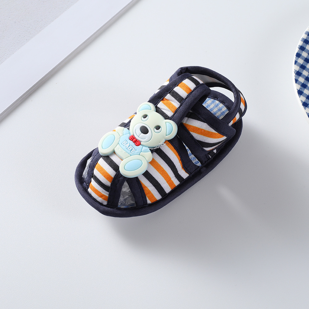 Adorable Cartoon Character Baby Sandals Open-Toe Breathable Summer Shoes Velcro Closure Toddler Shoes for Beach Trips & Outdoor