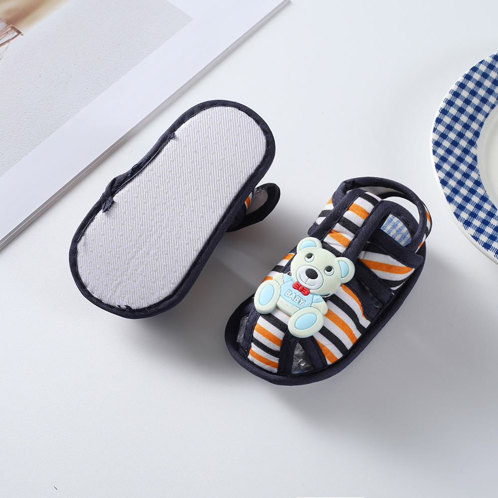 Adorable Cartoon Character Baby Sandals Open-Toe Breathable Summer Shoes Velcro Closure Toddler Shoes for Beach Trips & Outdoor