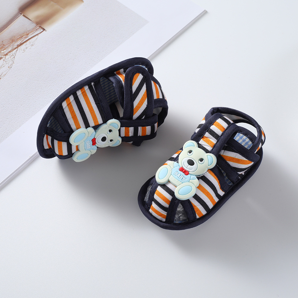 Adorable Cartoon Character Baby Sandals Open-Toe Breathable Summer Shoes Velcro Closure Toddler Shoes for Beach Trips & Outdoor