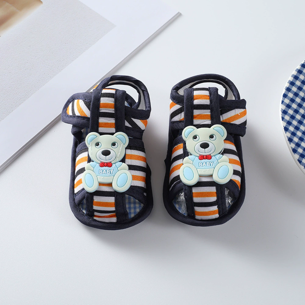 Adorable Cartoon Character Baby Sandals Open-Toe Breathable Summer Shoes Velcro Closure Toddler Shoes for Beach Trips & Outdoor