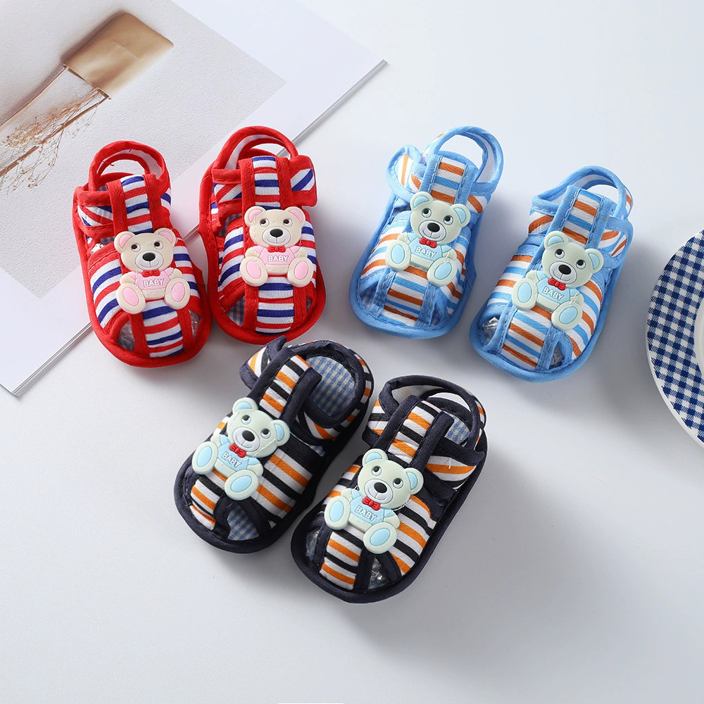 Adorable Cartoon Character Baby Sandals Open-Toe Breathable Summer Shoes Velcro Closure Toddler Shoes for Beach Trips & Outdoor