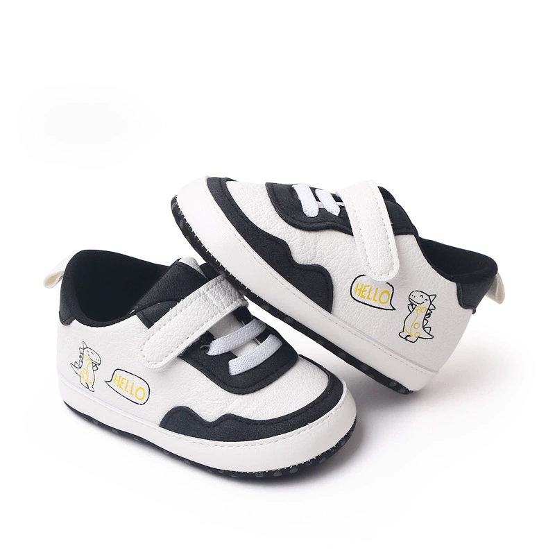 New Color Blocked 0-18M Spring And Autumn Baby Shoes For Men And Women PU Cartoon Printed Casual Sports Soft Soled Baby Walking