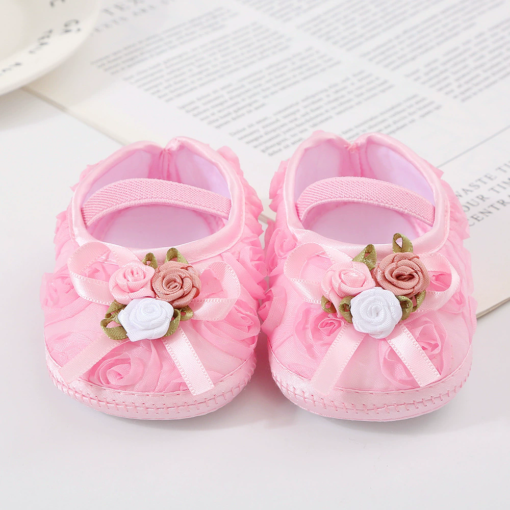 Spring, summer, autumn baby shoes 0-1 year old soft soled princess shoes 2-10 months newborn baby walking shoes