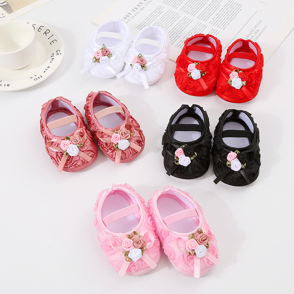 Spring, summer, autumn baby shoes 0-1 year old soft soled princess shoes 2-10 months newborn baby walking shoes