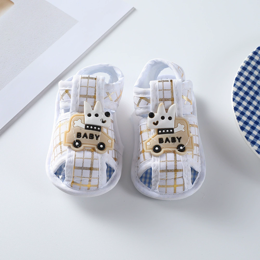 Adorable Cartoon Character Baby Sandals Open-Toe Breathable Summer Shoes Velcro Closure Toddler Shoes for Beach Trips & Outdoor