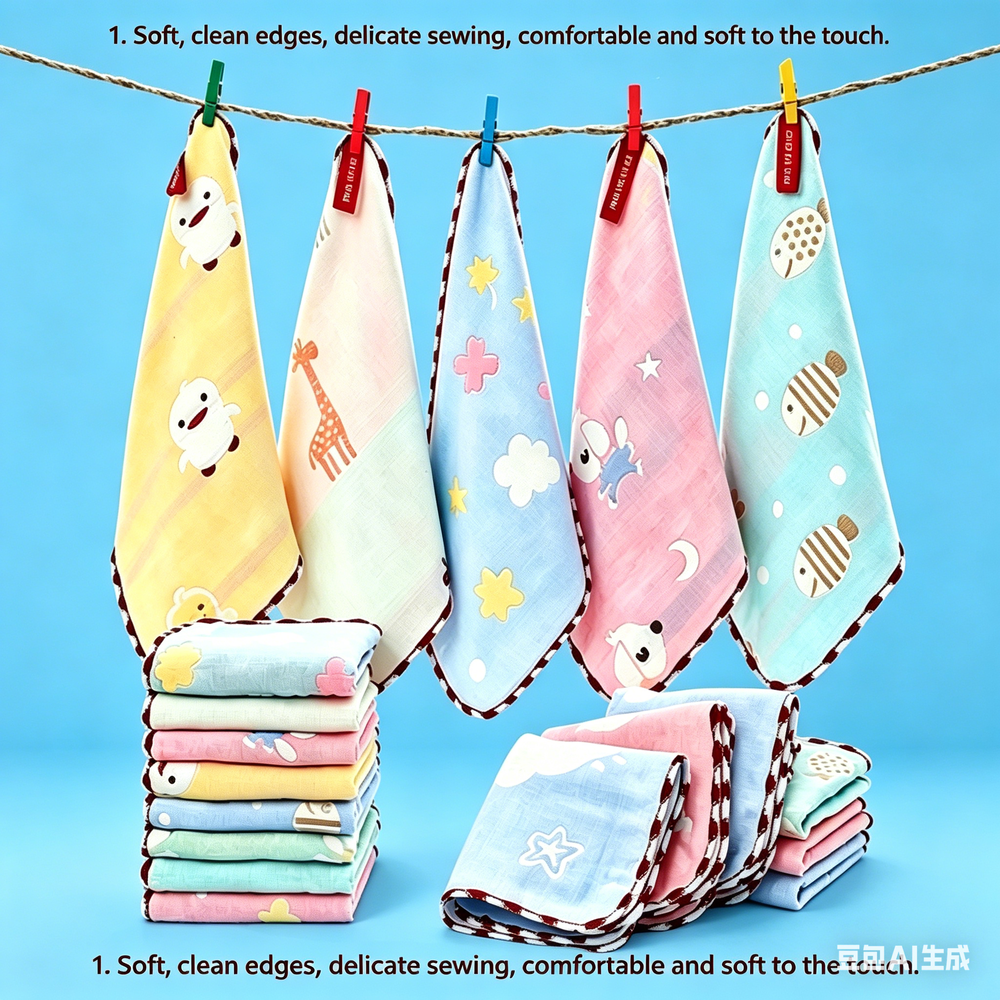 5pcs Baby Towel Bath Towels 100% Cotton Face Washcloth Muslin Squares Hand Wipe Gauze Newborn Bathing Feeding Kids Handkerchief