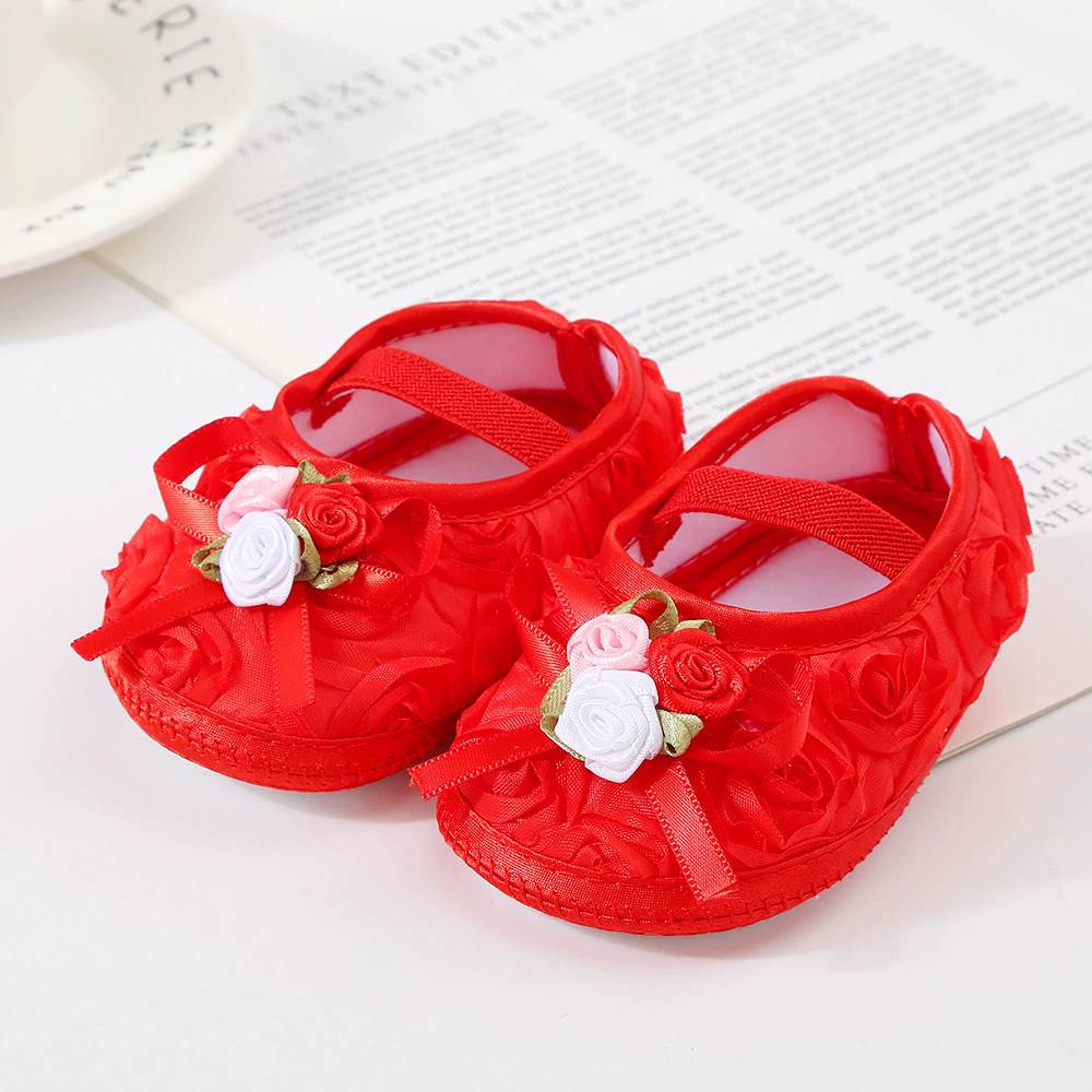 Spring, summer, autumn baby shoes 0-1 year old soft soled princess shoes 2-10 months newborn baby walking shoes