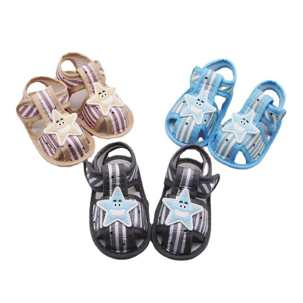 Adorable Cartoon Character Baby Sandals Open-Toe Breathable Summer Shoes Velcro Closure Toddler Shoes for Beach Trips & Outdoor