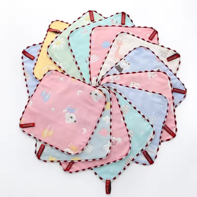 5pcs Baby Towel Bath Towels 100% Cotton Face Washcloth Muslin Squares Hand Wipe Gauze Newborn Bathing Feeding Kids Handkerchief